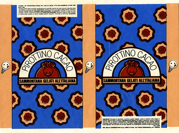 Pirottino Cacao gelato label with cow